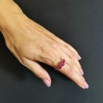 Серебряное кольцо с натуральным рубином 3.99ct, вес изделия 3,61 гр (2147046) 18.5 размер