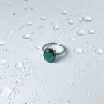 Серебряное кольцо с аквамарином nano 4.005ct, вес изделия 2,67 гр (2143208) 17.5 размер