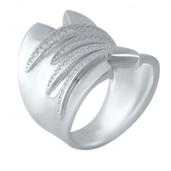 Серебряное кольцо с фианитами, вес изделия 10,83 гр (2031642) 18 размер