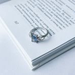 Серебряное кольцо с мистик топазом, вес изделия 3,2 гр (2141273) 18 размер