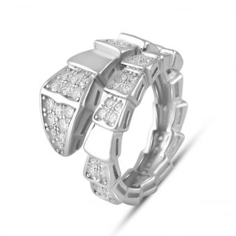 Серебряное кольцо с фианитами, вес изделия 6,74 гр (2102694) 17 размер