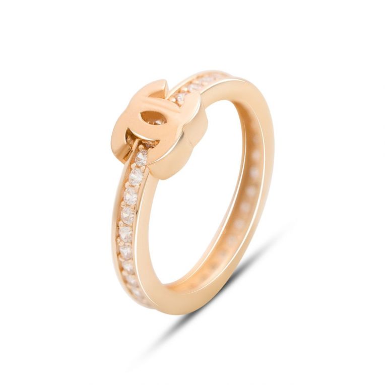 Золотое кольцо с фианитами 0.37ct (15432701) 17.5 размер