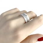 Серебряное кольцо с керамикой, вес изделия 7,34 гр (0481630) 18 размер