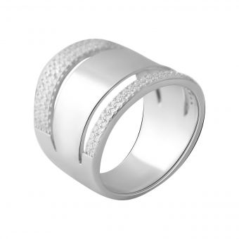 Серебряное кольцо с фианитами, вес изделия 8,21 гр (2056706) 18 размер