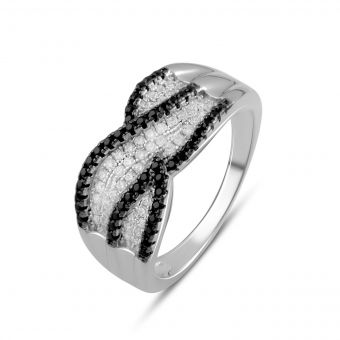 Серебряное кольцо с фианитами, вес изделия 4,46 гр (2078722) 18 размер