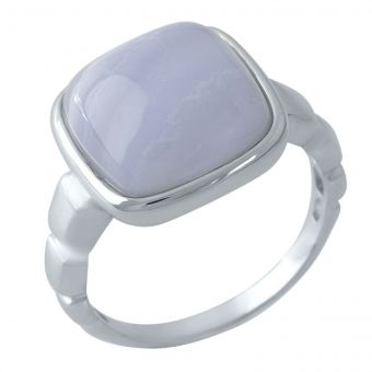 Серебряное кольцо с натуральным агатом, вес изделия 5,33 гр (1975213) 17 размер