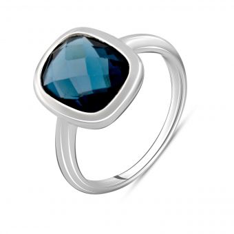Серебряное кольцо с топазом Лондон Блю 5.28ct, вес изделия 4,35 гр (2096580) 18.5 размер