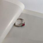 Серебряное кольцо с натуральным рубином 0.756ct, вес изделия 1,77 гр (2127567) 17.5 размер