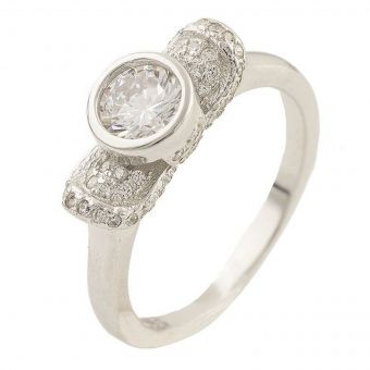 Серебряное кольцо с фианитами, вес изделия 3,5 гр (0534435) 18 размер