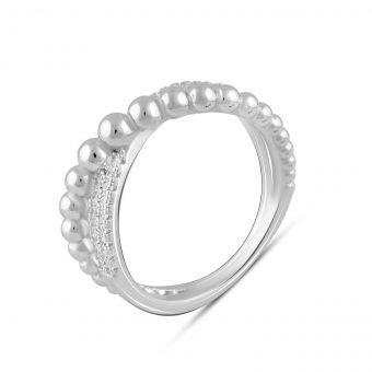 Серебряное кольцо с фианитами, вес изделия 3,84 гр (2102717) 16.5 размер