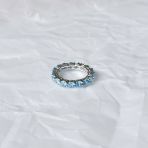 Серебряное кольцо с фианитами, вес изделия 3,39 гр (60001914) 18 размер