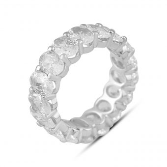Серебряное кольцо с фианитами, вес изделия 5,21 гр (2126096) 17 размер