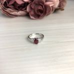 Серебряное кольцо с натуральным рубином 1.159ct, вес изделия 2,51 гр (1734384) 17.5 размер