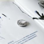 Серебряное кольцо с фианитами, вес изделия 6,27 гр (2152613) 18 размер