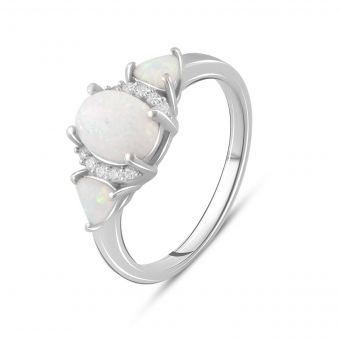 Серебряное кольцо с опалом 0.99ct, вес изделия 2,49 гр (2085133) 18.5 размер