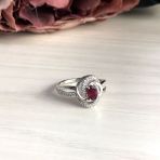 Серебряное кольцо с натуральным рубином 0.95ct, вес изделия 3,01 гр (1987483) 17.5 размер