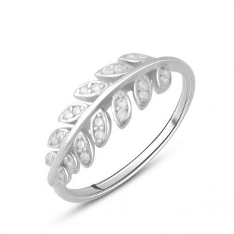 Серебряное кольцо с фианитами, вес изделия 1,48 гр (2081807) 18.5 размер