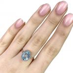 Серебряное кольцо с натуральным топазом, вес изделия 2,92 гр (1182802) 16 размер