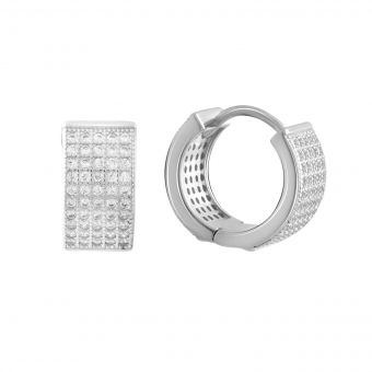 Срібні сережки з фіанітами (2081388)