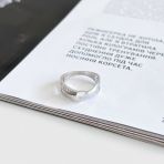Серебряное кольцо с фианитами, вес изделия 2,98 гр (2144601) 18 размер