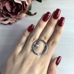 Серебряное кольцо с фианитами, вес изделия 5,4 гр (2031703) 18 размер