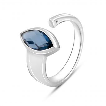 Серебряное кольцо с искуственным танзанитом nano 1.535ct, вес изделия 3,29 гр (2108207) 18 размер