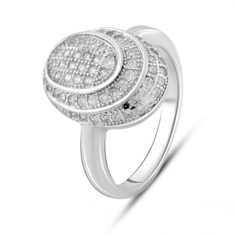 Серебряное кольцо с фианитами, вес изделия 4,19 гр (2079828) 16.5 размер