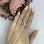 Серебряное кольцо с натуральным аметистом 0.425ct, вес изделия 3,07 гр (2108788) 18 размер