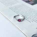 Серебряное кольцо с натуральным рубином 0.692ct, вес изделия 2,73 гр (2140474) 17.5 размер