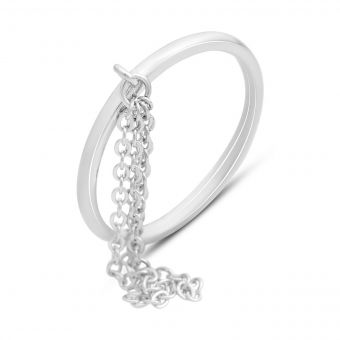 Серебряное кольцо с без камней, вес изделия 1,76 гр (2142522) 17.5 размер