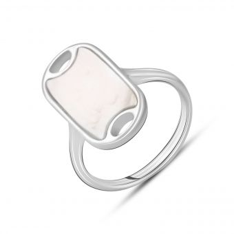 Серебряное кольцо с натуральным перламутром 1.525ct, вес изделия 3,8 гр (2129141) 18 размер