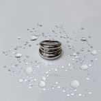 Срібне кільце без каменів, вага виробу 10,45 г (2143772) розмір 18,5