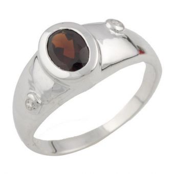 Серебряное кольцо с натуральным рубином, вес изделия 3,12 гр (1090961) 17 размер
