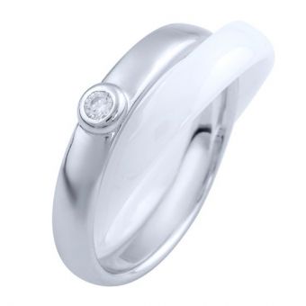Серебряное кольцо с керамикой, вес изделия 6,45 гр (1765043) 17.5 размер