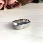 Серебряное кольцо с фианитами, вес изделия 8,09 гр (2031482) 18 размер