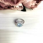 Серебряное кольцо с натуральным топазом, вес изделия 3,45 гр (1663783) 17.5 размер