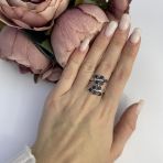 Серебряное кольцо с натуральным сапфиром, вес изделия 3,76 гр (2112631) 17.5 размер