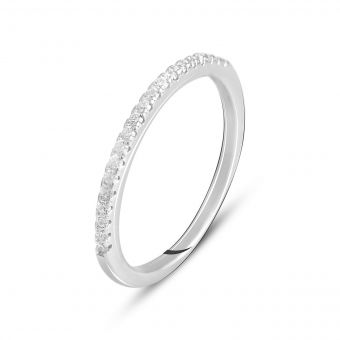 Серебряное кольцо с фианитами, вес изделия 1,18 гр (2080398) 17.5 размер