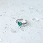 Серебряное кольцо с аквамарином nano 1.172ct, вес изделия 2,33 гр (2140580) 17.5 размер