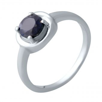 Серебряное кольцо с натуральным сапфиром, вес изделия 2,96 гр (2021834) 18.5 размер