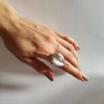 Серебряное кольцо с кошачьим глазом 15.267ct, вес изделия 10,94 гр (2125853) 17.5 размер