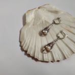 Срібні сережки з натуральним перлом (2128496)