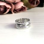 Серебряное кольцо с фианитами, вес изделия 6,6 гр (2031574) 17 размер