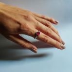 Серебряное кольцо с натуральным рубином 1.344ct, вес изделия 2,31 гр (2127505) 17.5 размер