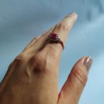 Серебряное кольцо с натуральным рубином 1.344ct, вес изделия 2,31 гр (2127505) 17.5 размер