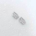 Срібні сережки без каменів (2143338)