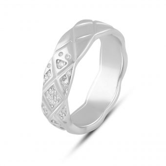 Серебряное кольцо с фианитами, вес изделия 4,61 гр (2085300) 17.5 размер
