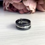 Серебряное кольцо с керамикой, вес изделия 7,95 гр (1214893) 18 размер