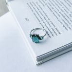 Серебряное кольцо с аквамарином nano 2.982ct, вес изделия 2,5 гр (2141594) 18 размер