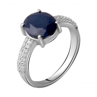Серебряное кольцо с натуральным сапфиром 3.786ct, вес изделия 3,26 гр (2063261) 17.5 размер